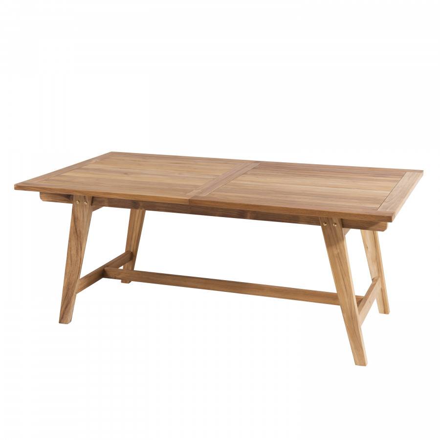 Macabane - HARRIS - SALON DE JARDIN EN BOIS TECK 8/10 pers. 1 Table rect. extensible 180/240*100 cm 6 fauteuils empilables textilène taupe - Imagen 3