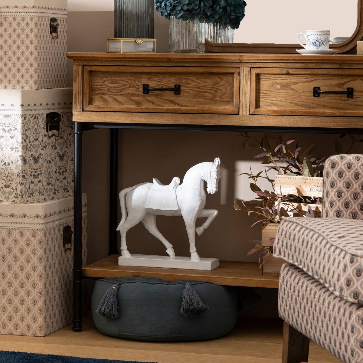 Atmosphera - Cheval Little cottage H.35cm résine - Atmosphera Créateur d'intérieur - Imagen 1