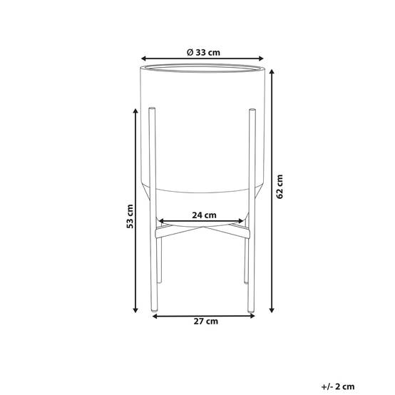 Cache-pot d'intérieur Métal Blanc HYBRIDUM - Beliani - Image 2