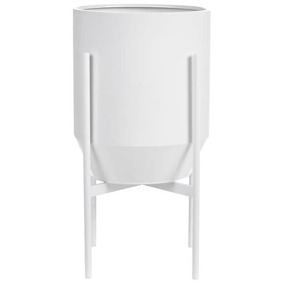 Cache-pot d'intérieur Métal Blanc HYBRIDUM - Beliani - Image 1