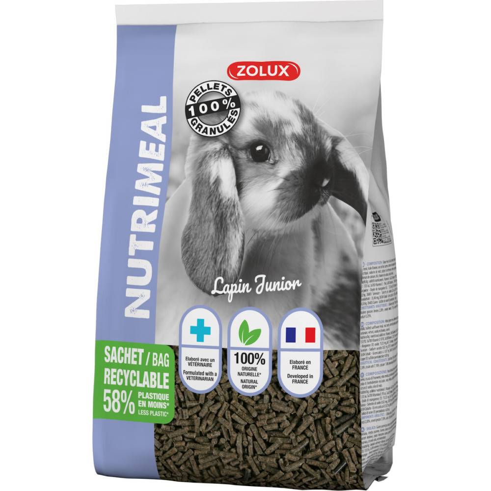 Zolux - zolux - Pellets Granulés lapin nain junior ( moins de 6mois) nutrimeal 2,5Kg - Imagen 3