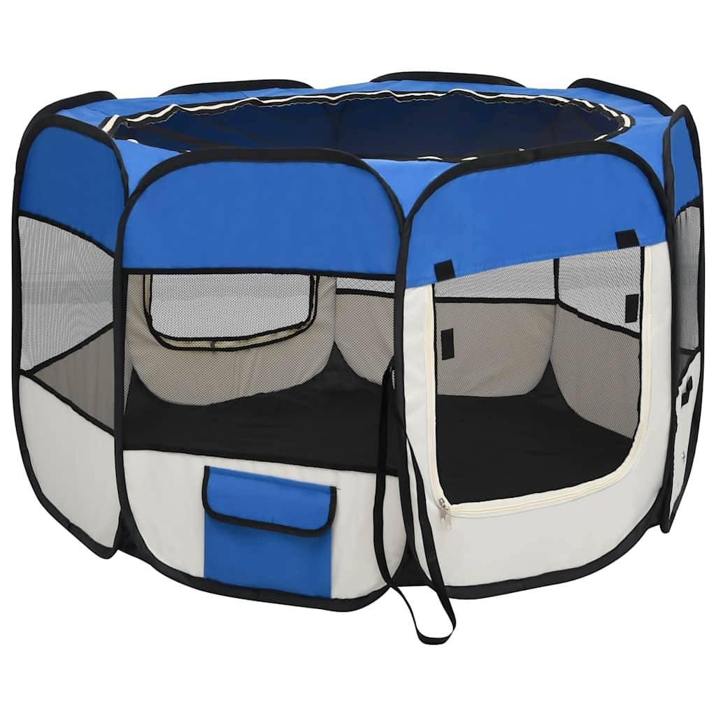 Vidaxl - Parc pour chiens pliable avec sac de transport Bleu 90x90x58 cm vidaXL 171013 - Imagen 10