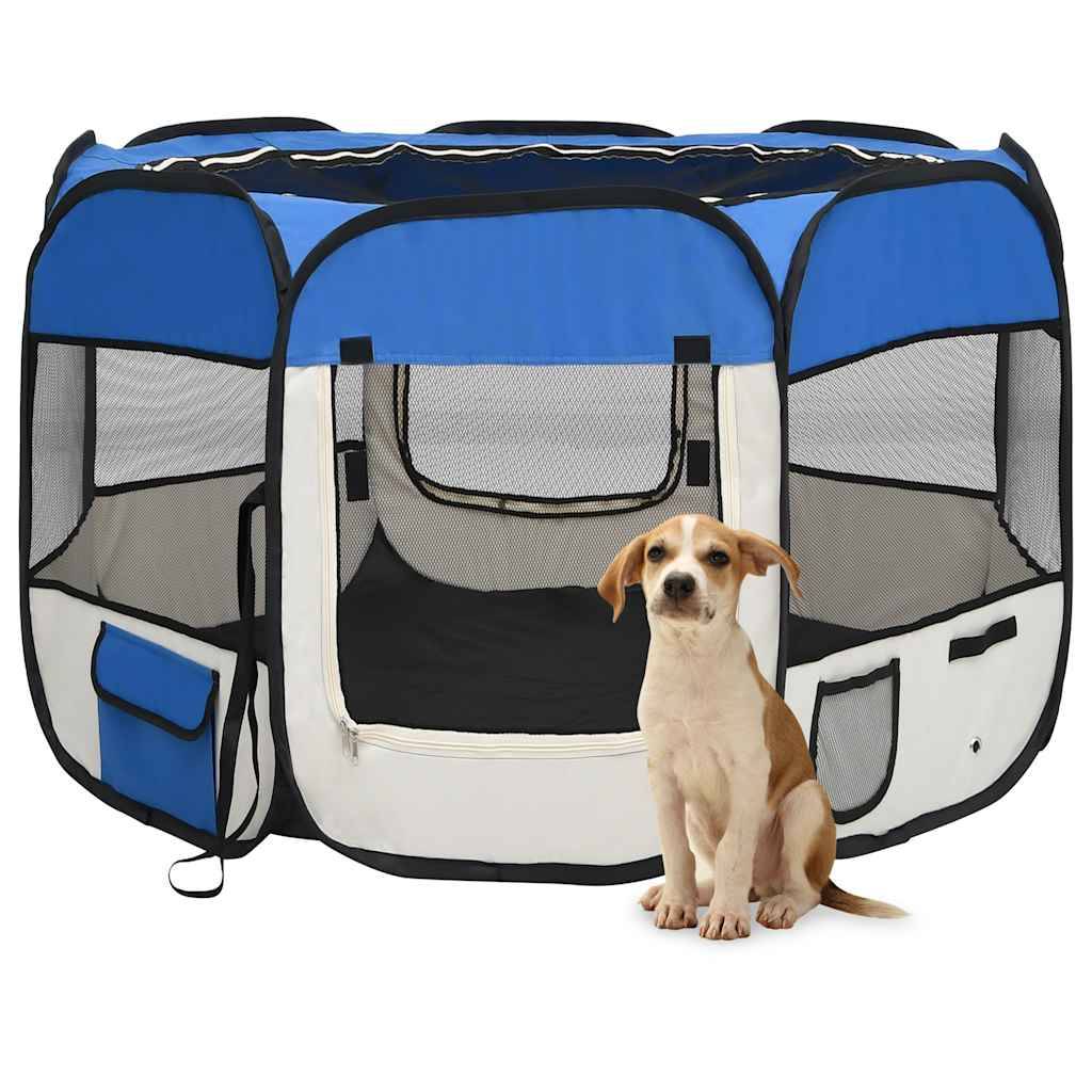 Vidaxl - Parc pour chiens pliable avec sac de transport Bleu 90x90x58 cm vidaXL 171013 - Imagen 1