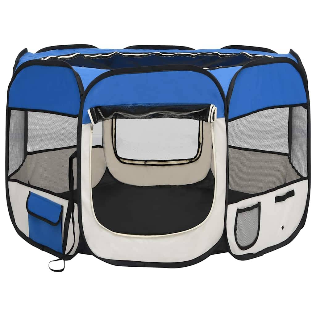 Vidaxl - Parc pour chiens pliable avec sac de transport Bleu 90x90x58 cm vidaXL 171013 - Imagen 9