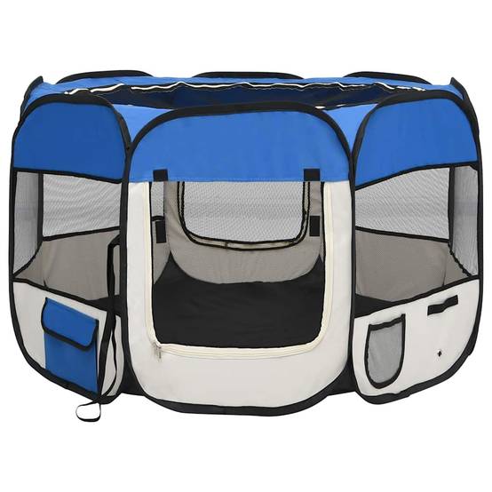 Vidaxl - Parc pour chiens pliable avec sac de transport Bleu 90x90x58 cm vidaXL 171013 - Imagen 2