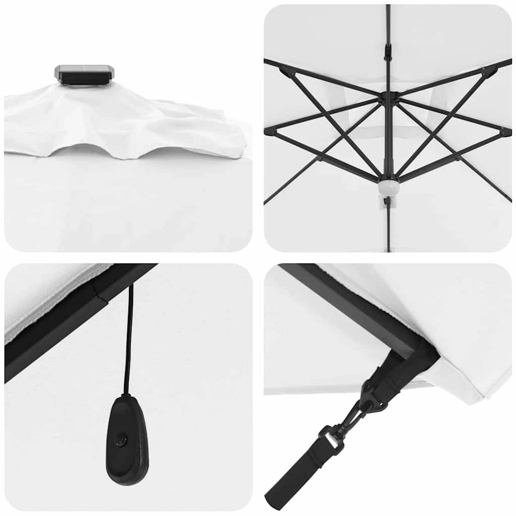 PANGIVO - Parasol Rectangulaire Aluminium et Polyester Beige 286 x 284 x 270 cm - PANGIVO - Image 9