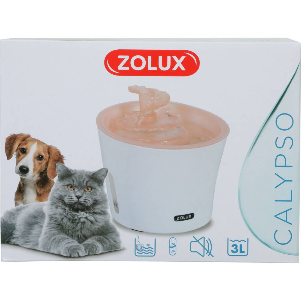 Zolux - Fontaine à eau Calypso 3 litres rose pour chat et chien - Image 4
