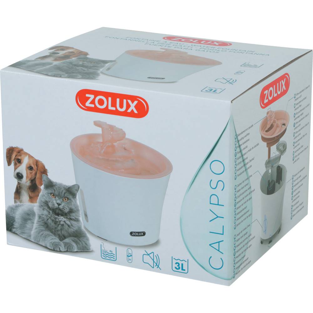 Zolux - Fontaine à eau Calypso 3 litres rose pour chat et chien - Image 5