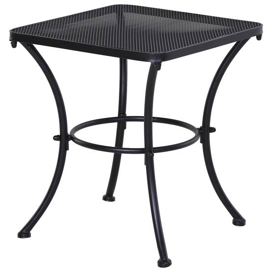 Table d'appoint jardin 45 x 45 x 50 cm en métal noir style maille - Image 2