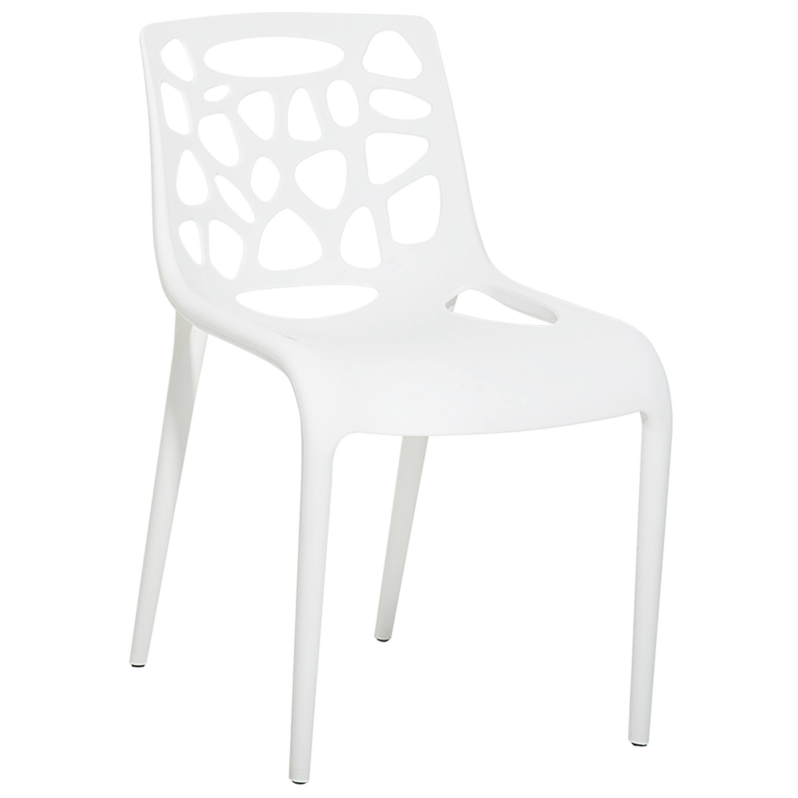 Beliani - Chaise d'Intérieur et d'Extérieur en Plastique Blanc Empilable et Résistante pour Salon Salle à Manger ou Jardin au Style Moderne Beliani - Imagen 4