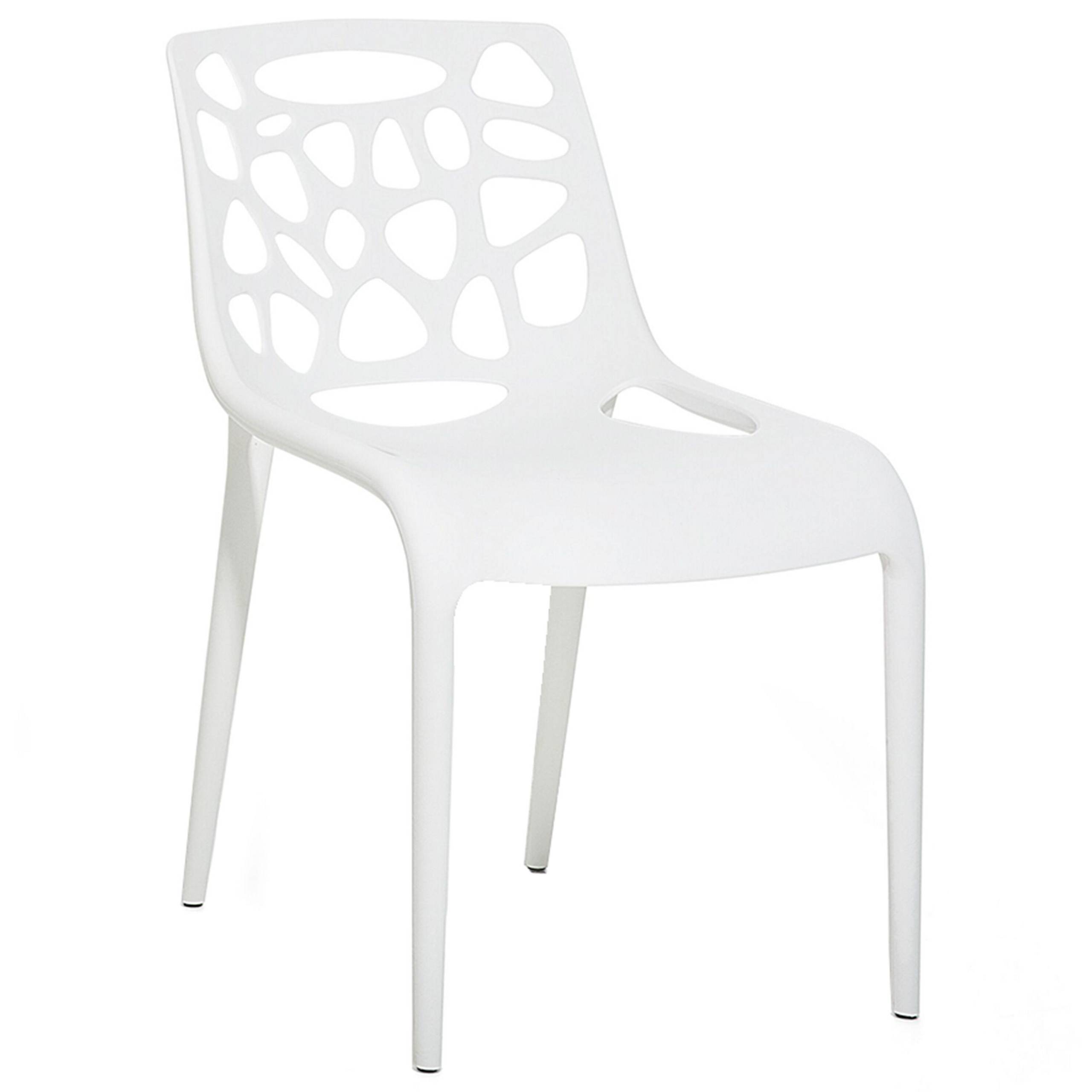 Beliani - Chaise d'Intérieur et d'Extérieur en Plastique Blanc Empilable et Résistante pour Salon Salle à Manger ou Jardin au Style Moderne Beliani - Imagen 1
