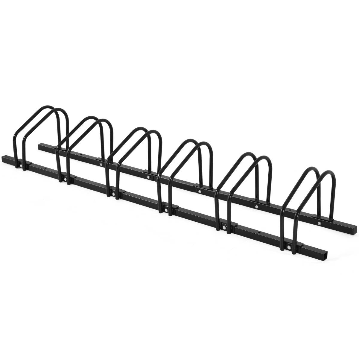 Râtelier pour 6 Vélo en Acier Revêtu Fixation au Sol ou au Mur pour Extérieur et Intérieur 180 x 32,5 x 26CM Noir - Image 1