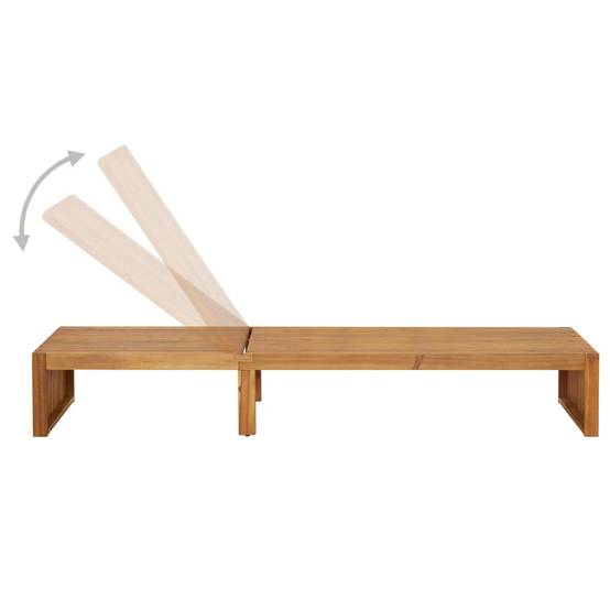 Helloshop26 - Transat chaise longue bain de soleil lit de jardin terrasse meuble d'extérieur avec coussin bois d'acacia solide - Imagen 5
