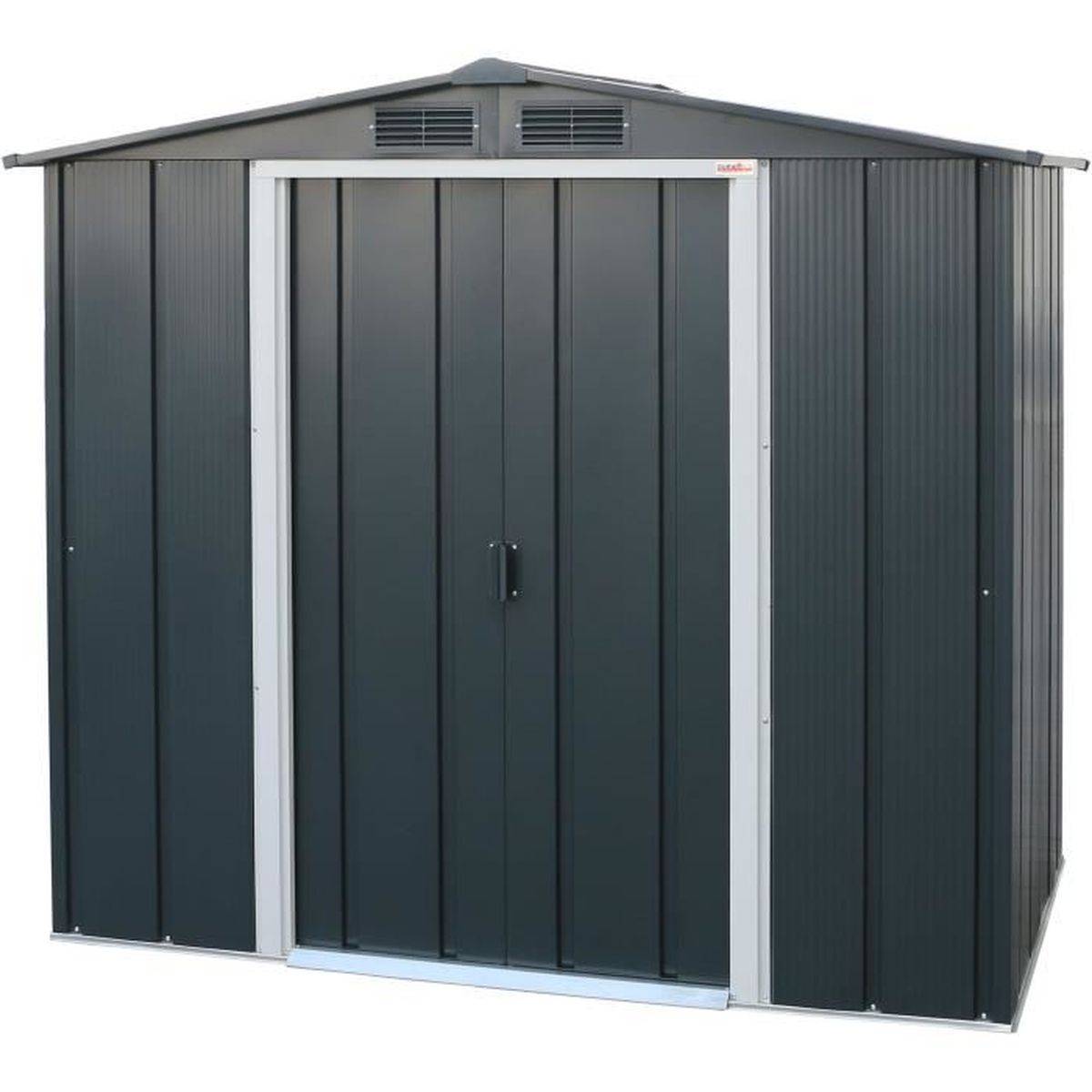 Duramax - Abri de jardin métal Duramax ECO 2,47 m² anthracite, acier galvanisé 0,33 mm, double portes coulissantes - DURAMAX - Image 7