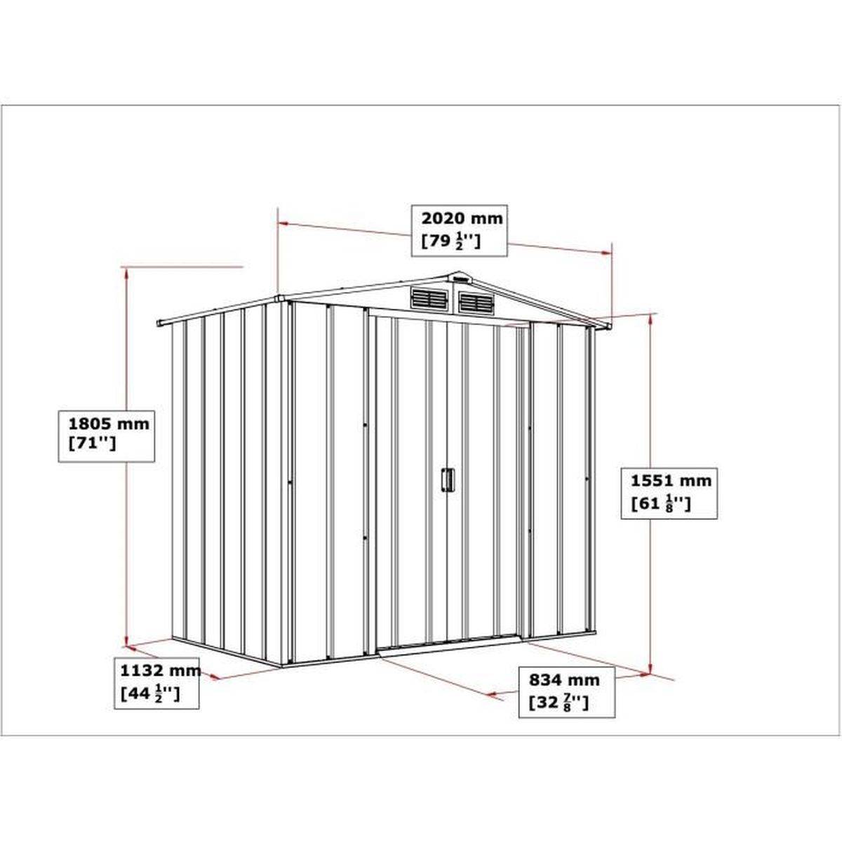 Duramax - Abri de jardin métal Duramax ECO 2,47 m² anthracite, acier galvanisé 0,33 mm, double portes coulissantes - DURAMAX - Image 6