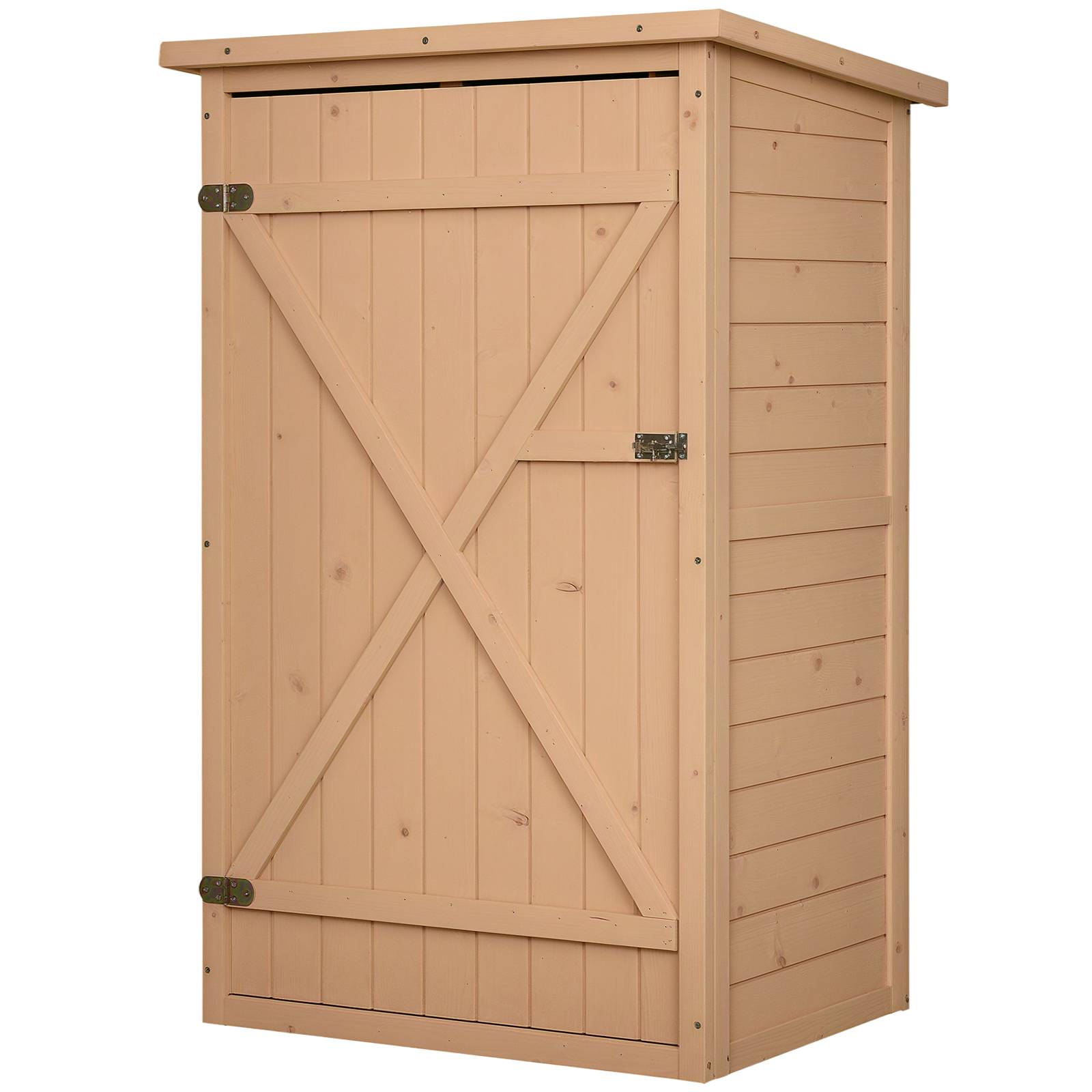 Sans Marque - Armoire abri de Jardin Remise pour Outils Bois de Sapin pré-huilé Toit bitumé incliné - Grande Porte