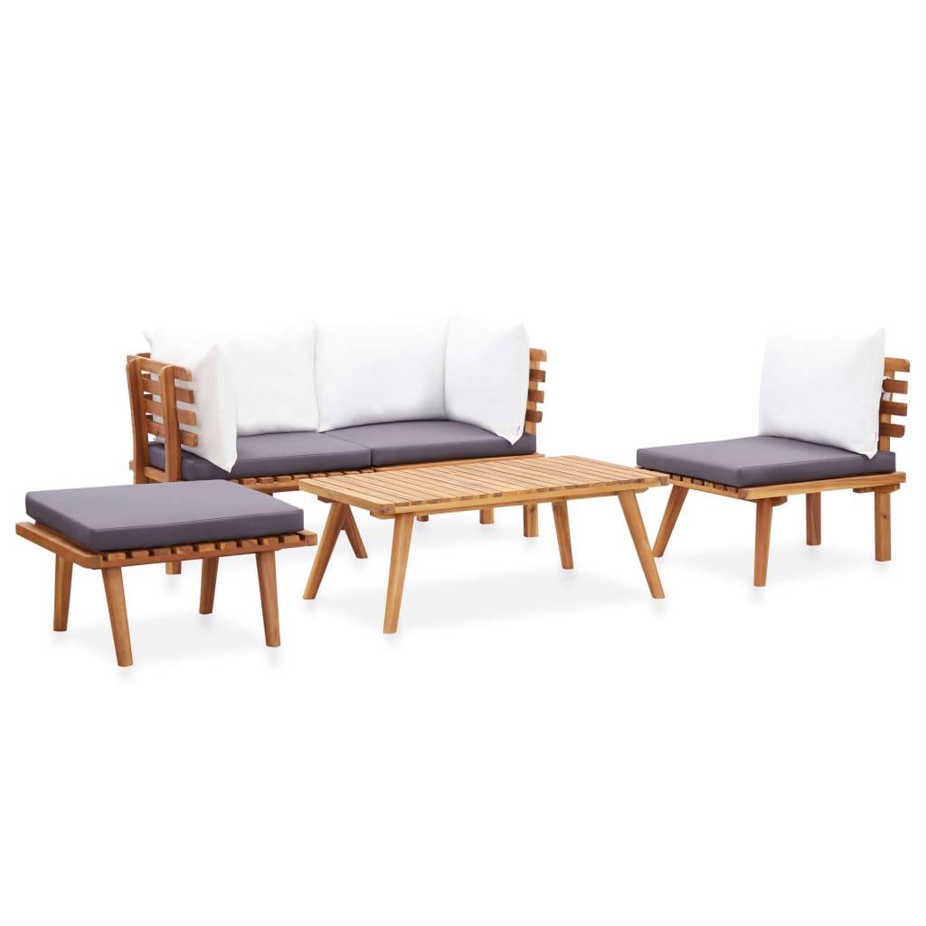 Maison Chic - 5 pcs salon de jardin - Mobilier d'extérieur - Mobilier de jardin bois d'acacia solide-JU7804 - Image 1