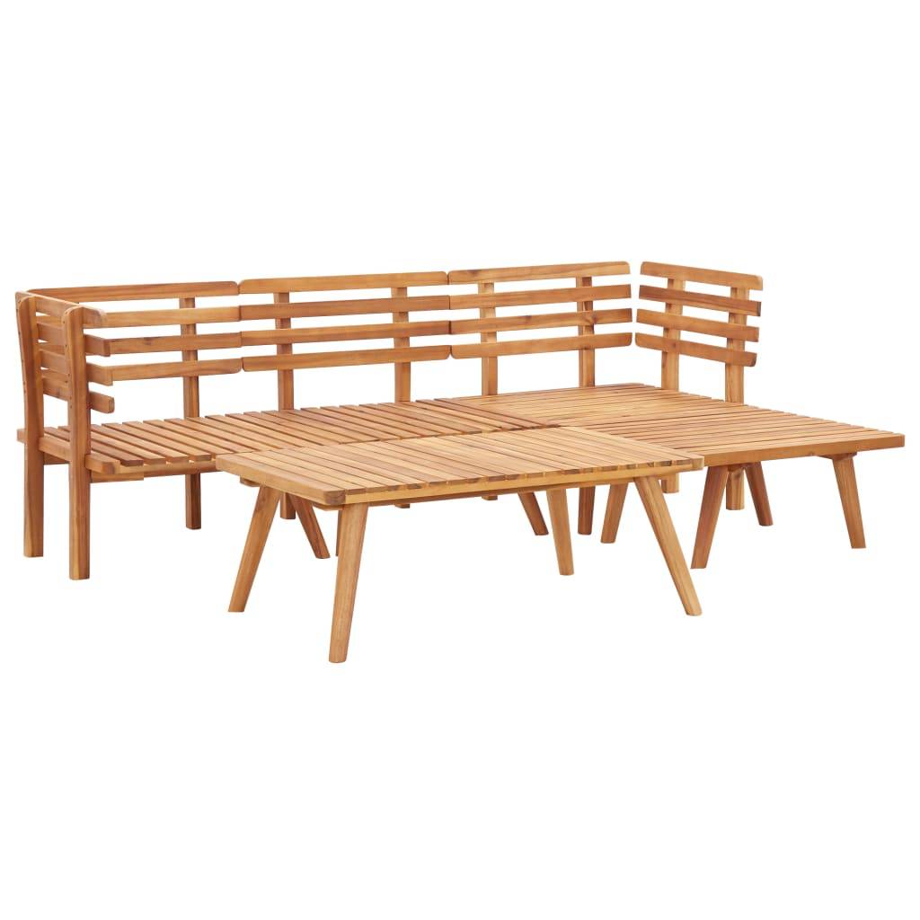Maison Chic - 5 pcs salon de jardin - Mobilier d'extérieur - Mobilier de jardin bois d'acacia solide-JU7804 - Image 4
