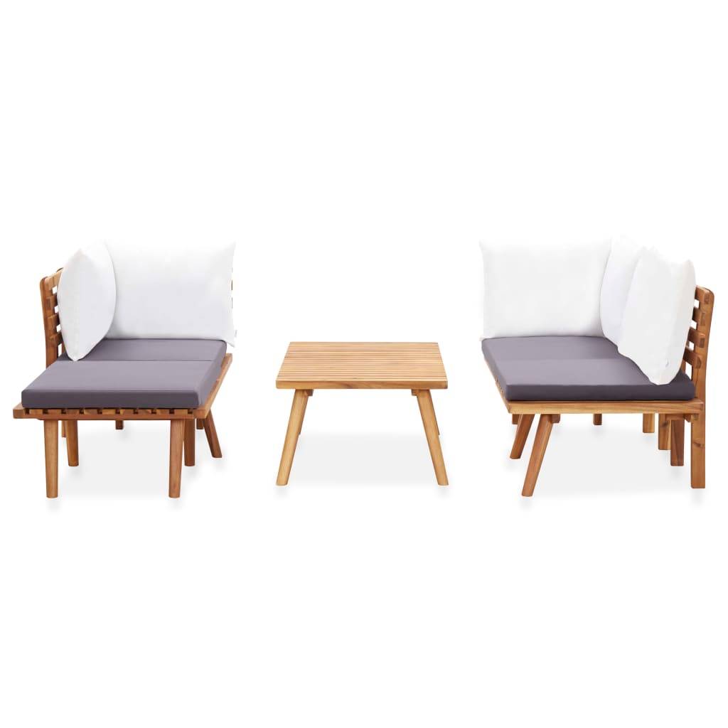 Maison Chic - 5 pcs salon de jardin - Mobilier d'extérieur - Mobilier de jardin bois d'acacia solide-JU7804 - Image 3