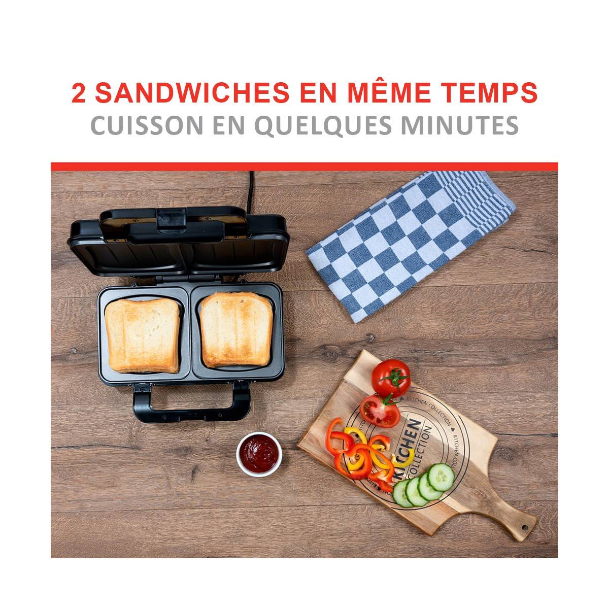 Alpina - Appareil à croque monsieur 900W Plaque anti-adhésive ALPINA - Imagen 3