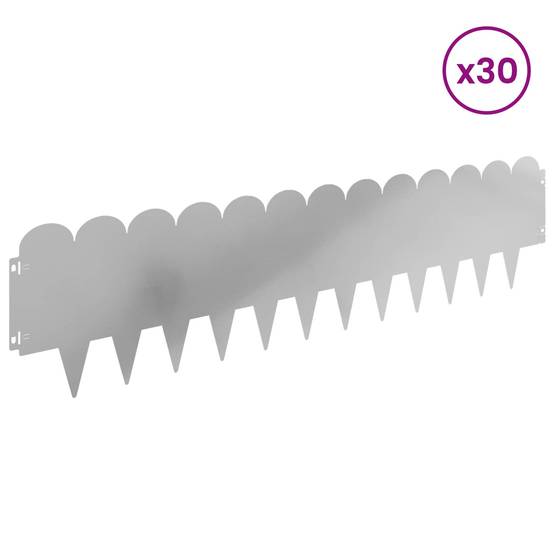 ComfortXL - Bordure de jardin acier aménagement extérieur limites 30pcs 103x25cm argenté - ComfortXL Outdoor Living - Image 3