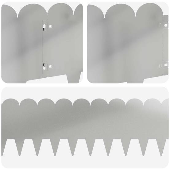 ComfortXL - Bordure de jardin acier aménagement extérieur limites 30pcs 103x25cm argenté - ComfortXL Outdoor Living - Image 7