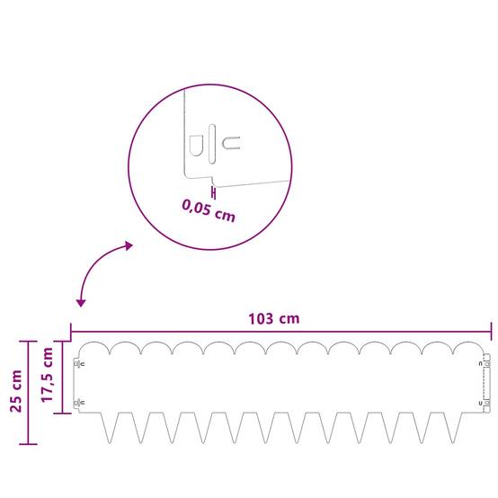 ComfortXL - Bordure de jardin acier aménagement extérieur limites 30pcs 103x25cm argenté - ComfortXL Outdoor Living - Image 9