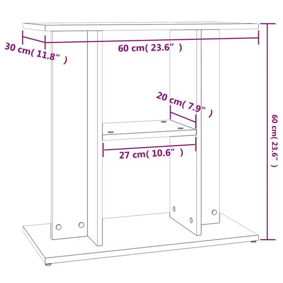 Meuble Aquarium Bois d'Ingénierie Support de Rangement Stable 60x30x60 cm Blanc - ComfortXL Outdoor Living - Image 9