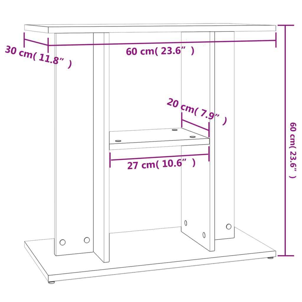Meuble Aquarium Bois d'Ingénierie Support de Rangement Stable 60x30x60 cm Blanc - ComfortXL Outdoor Living - Image 8