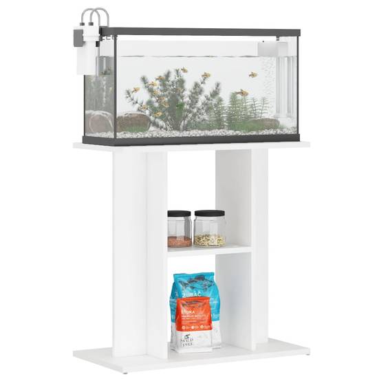 Meuble Aquarium Bois d'Ingénierie Support de Rangement Stable 60x30x60 cm Blanc - ComfortXL Outdoor Living - Image 3