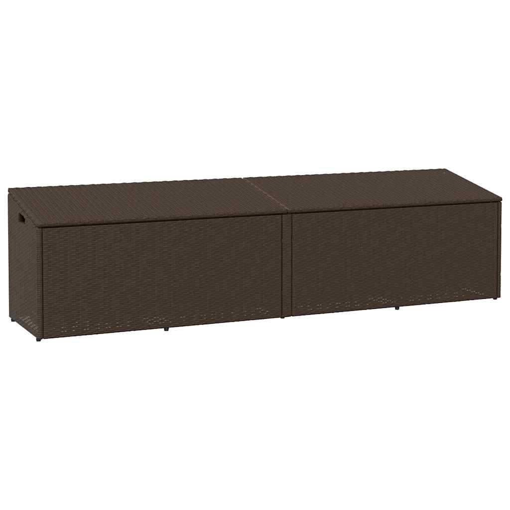 PANGIVO - Coffre de jardin résine tressée marron 220 x 50 x 58 cm - PANGIVO