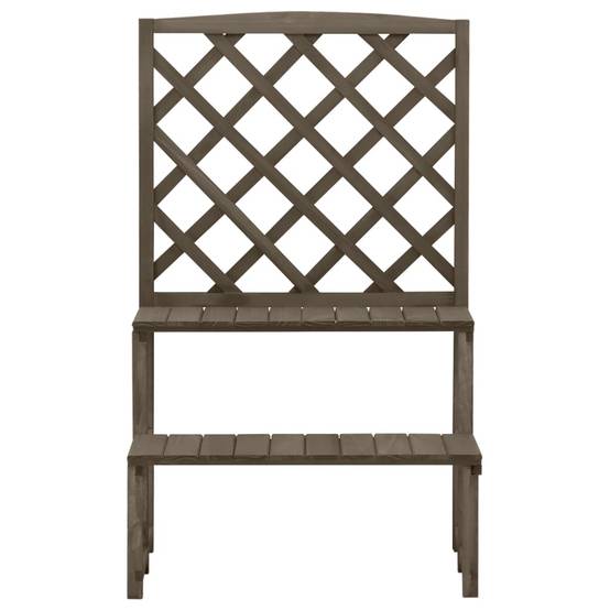 Support de plantes avec treillis bois de sapin gris 70 x 42 x 115 cm - PANGIVO - Image 2