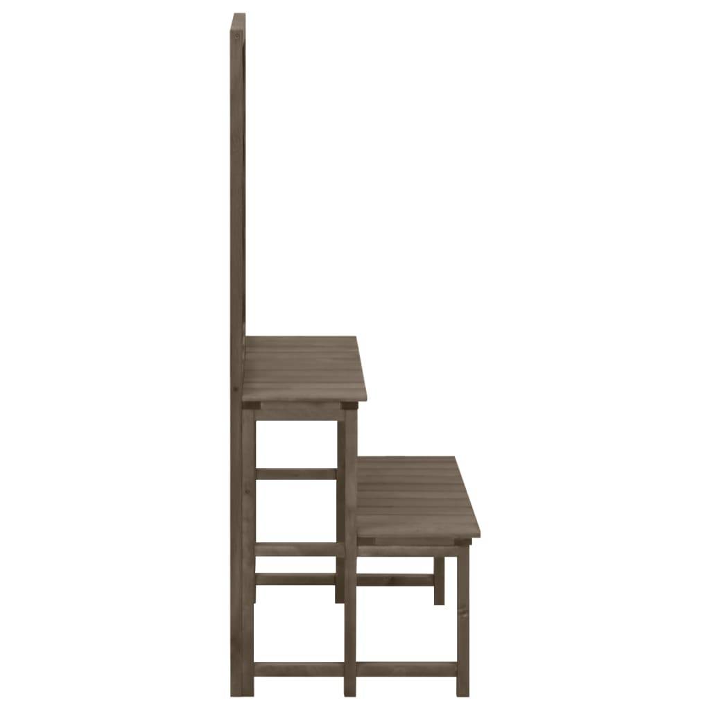 Support de plantes avec treillis bois de sapin gris 70 x 42 x 115 cm - PANGIVO - Image 3