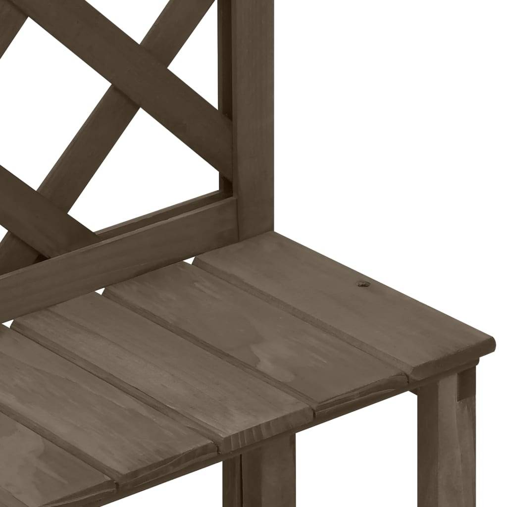 Support de plantes avec treillis bois de sapin gris 70 x 42 x 115 cm - PANGIVO - Image 5