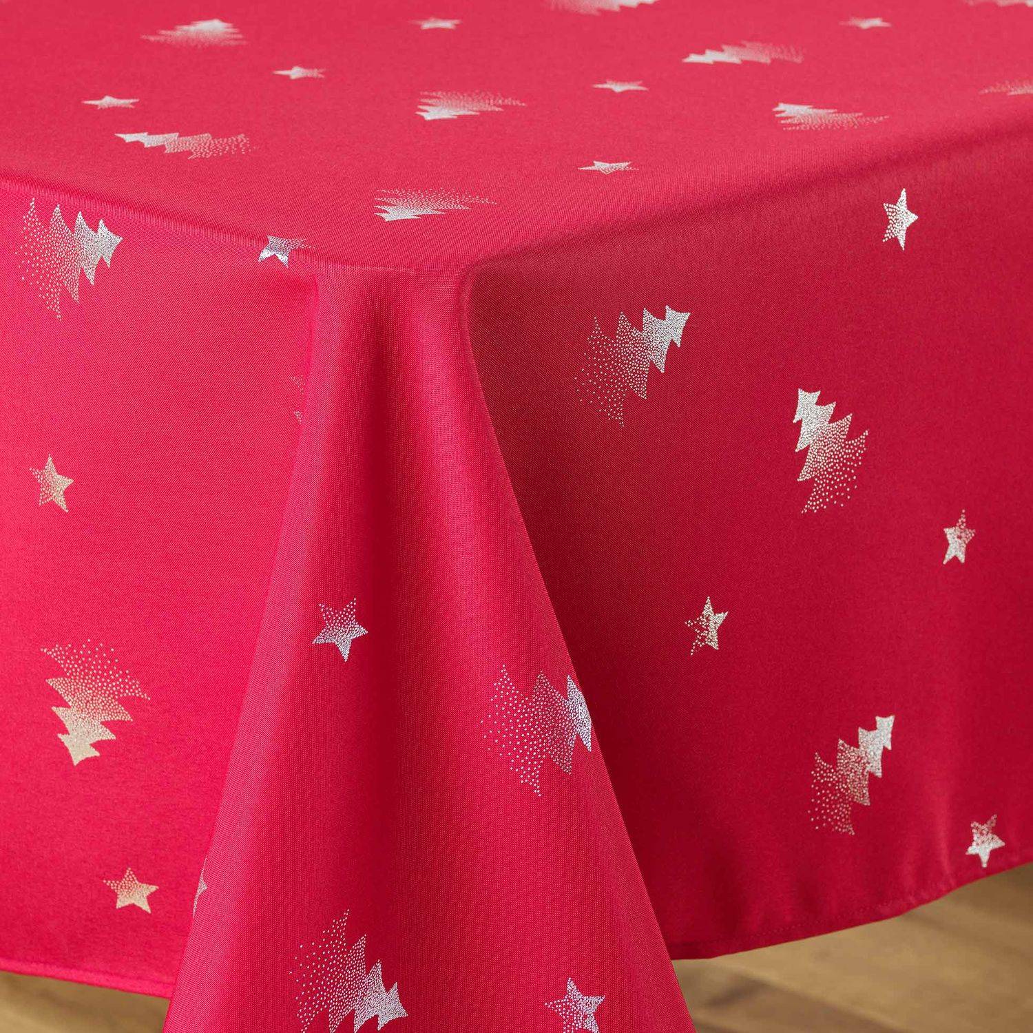 Sans Marque - Nappe rectangulaire antitache et infroissable Sapins - Douceur d'intérieur - Imagen 3