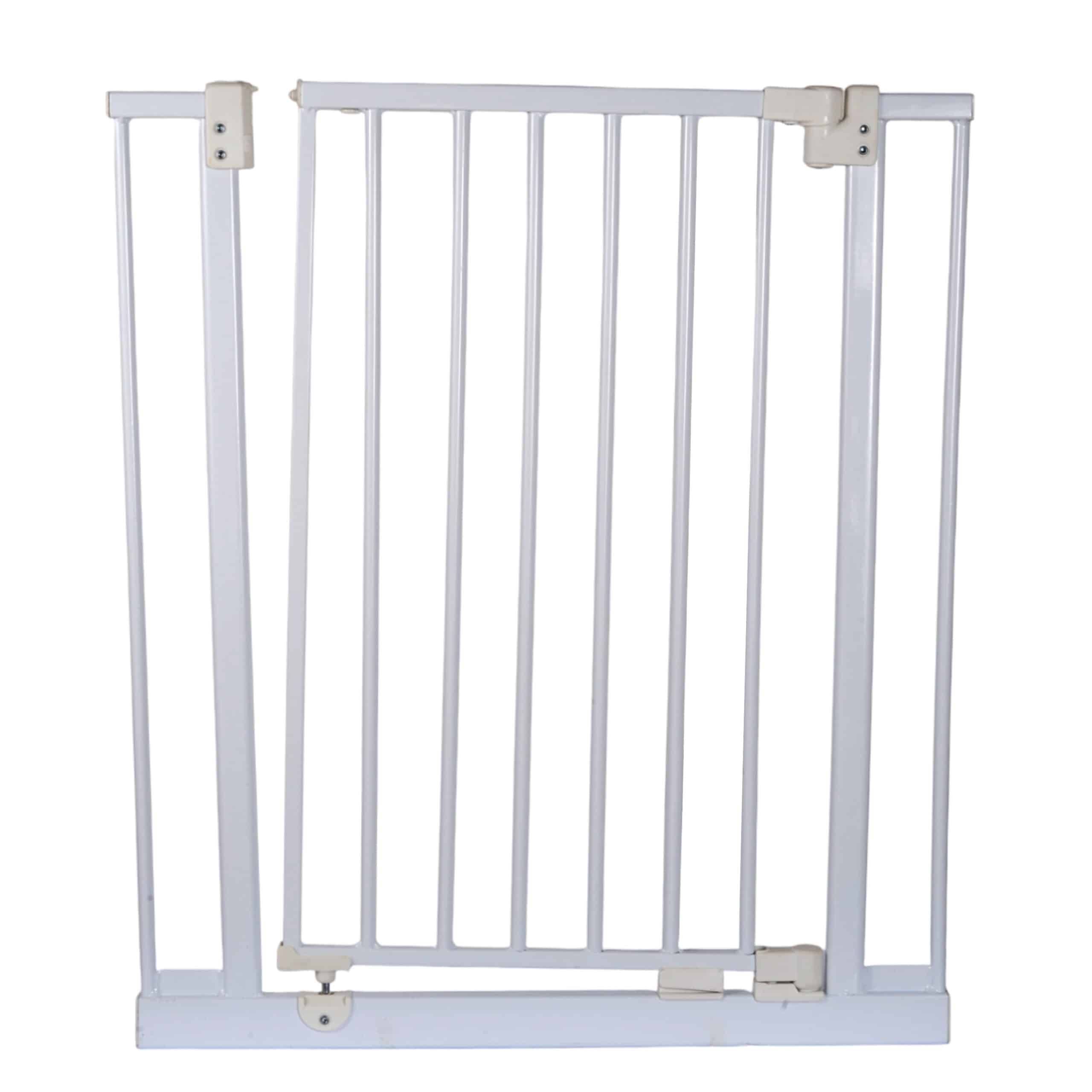 Nordlinger - NORDLINGER PRO Barrière Animaux avec Portillon - Modèle ULYA - Métal - Blanc - 69 à 73 cm - 74 cm de Hauteur - pour Tous Types de Chiens