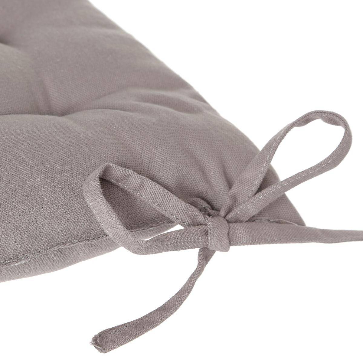 Lot de 2 Galettes de chaise en Coton Gris 38 x 38 cm - Imagen 2