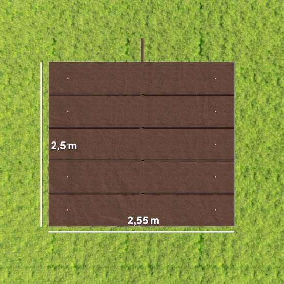 Toile de Rechange Pergola Rétractable Polyester Café 250x255cm - ComfortXL Outdoor Living - Image 3