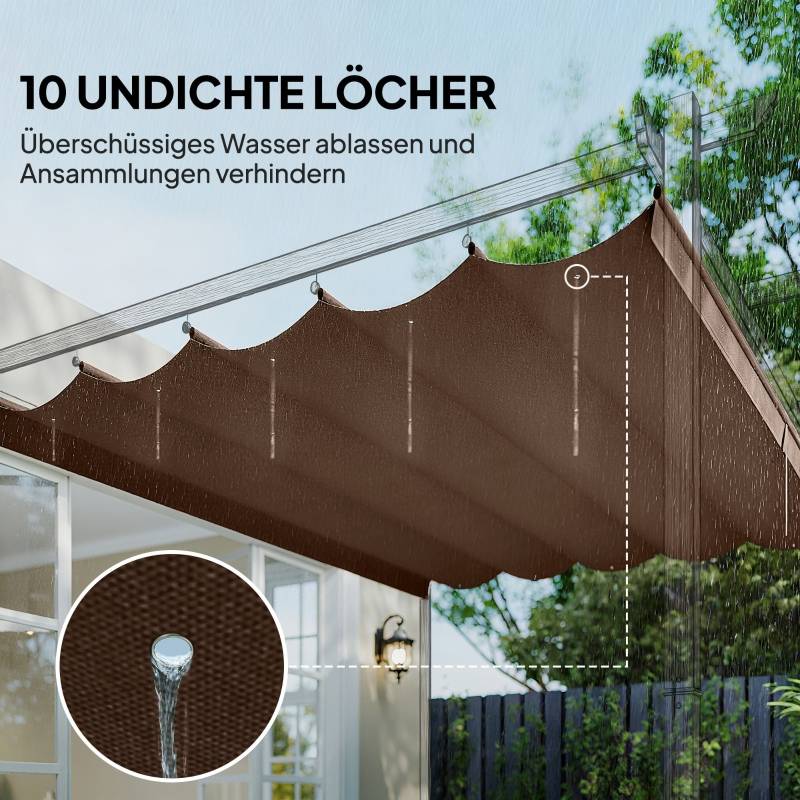 Toile de Rechange Pergola Rétractable Polyester Café 250x255cm - ComfortXL Outdoor Living - Image 6