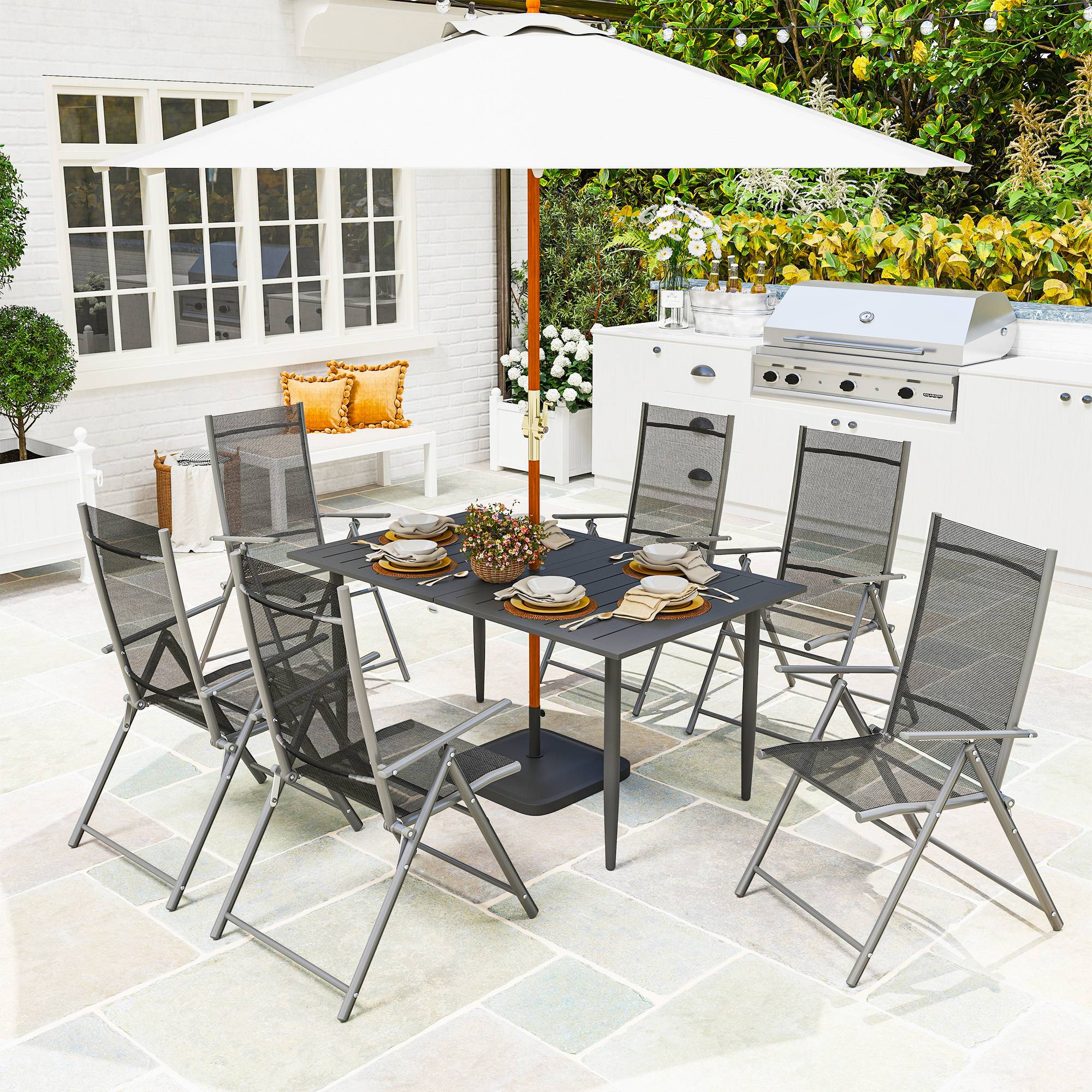PANGIVO - Table de jardin acier noir 150 x 90 x 73 cm - PANGIVO - Image 3