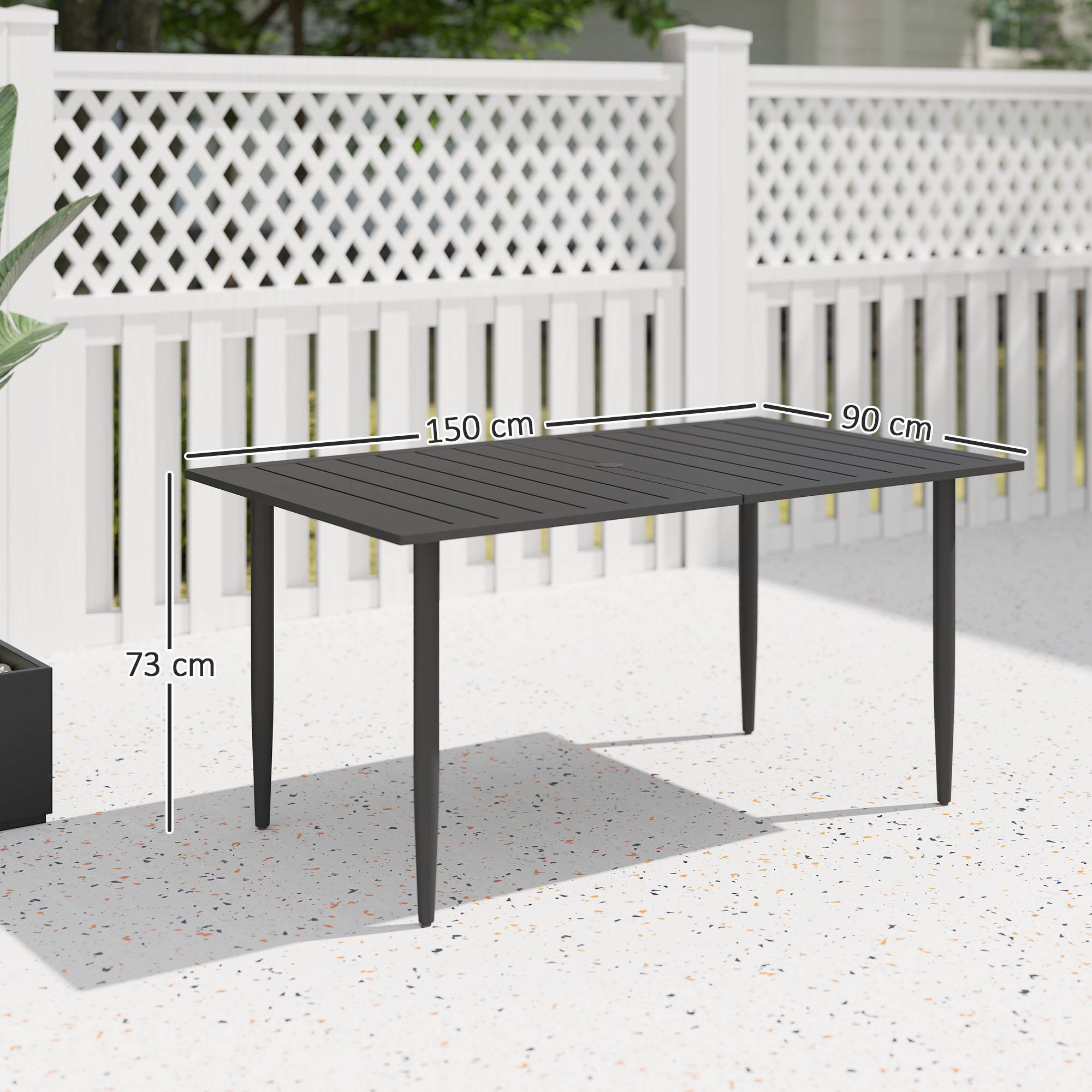 PANGIVO - Table de jardin acier noir 150 x 90 x 73 cm - PANGIVO - Image 5
