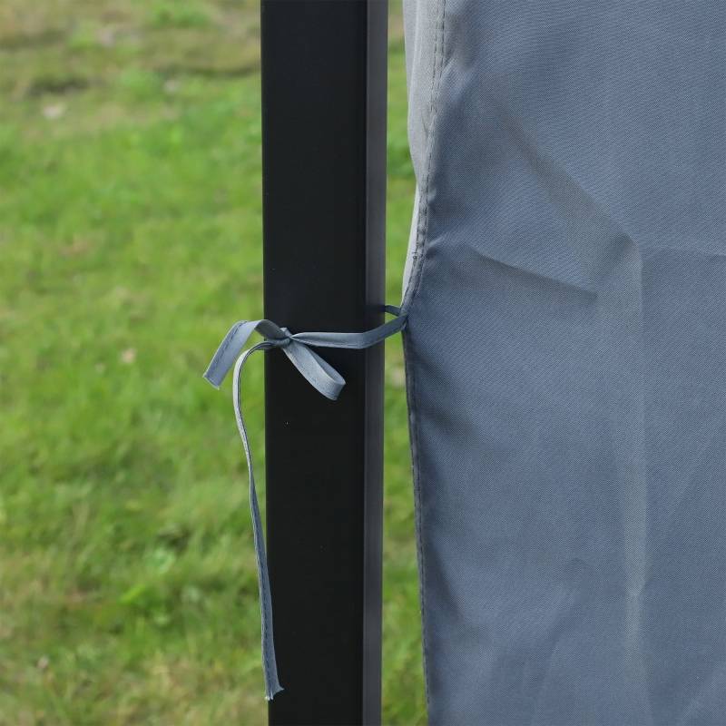 Tonnelle jardin aluminium polycarbonate terrasse rideaux moustiquaire 3x3m gris - ComfortXL Outdoor Living - Image 8