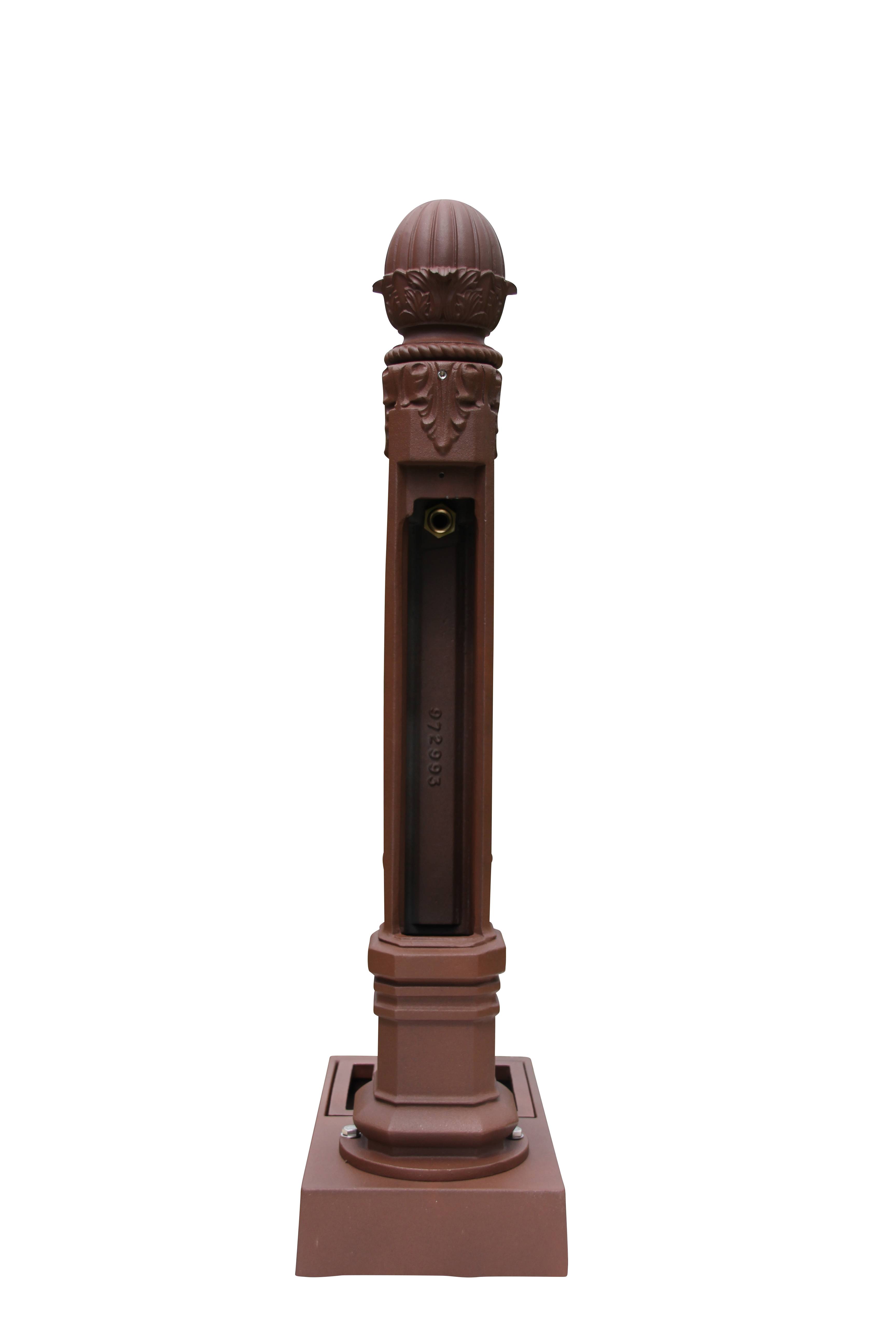 Fontaine borne griffon avec vasque brun antique avec robinet colvert Dommartin H. 110cm X L. 51cm - Imagen 4