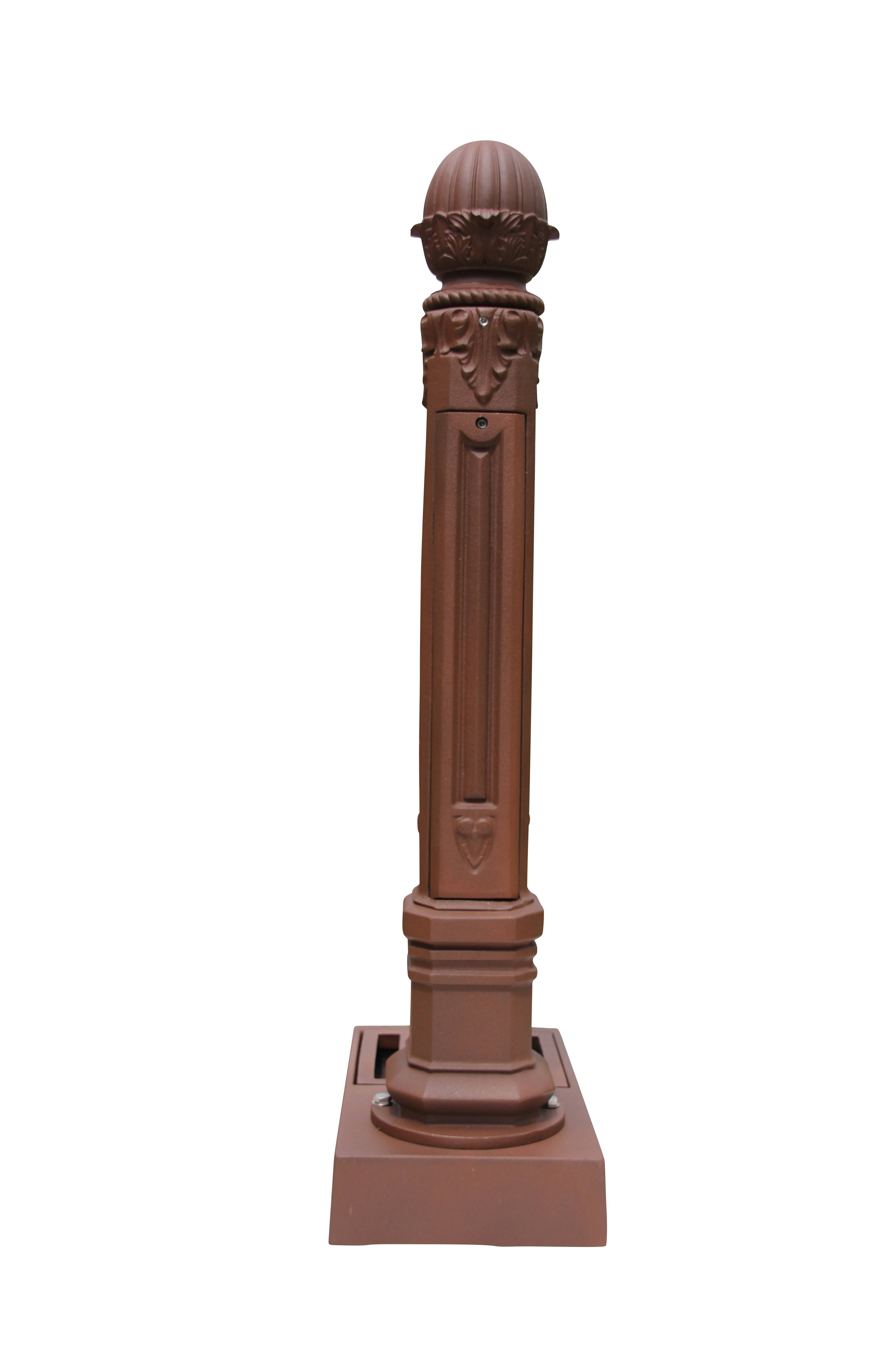 Fontaine borne griffon avec vasque brun antique avec robinet colvert Dommartin H. 110cm X L. 51cm - Imagen 3