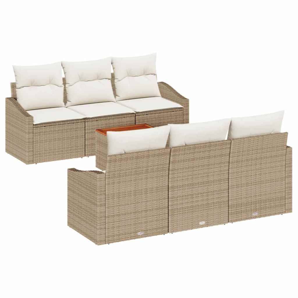 ComfortXL - Salon d'extérieur 6 places en résine tressée avec table de jardin Beige – ComfortXL Outdoor Living - Image 2