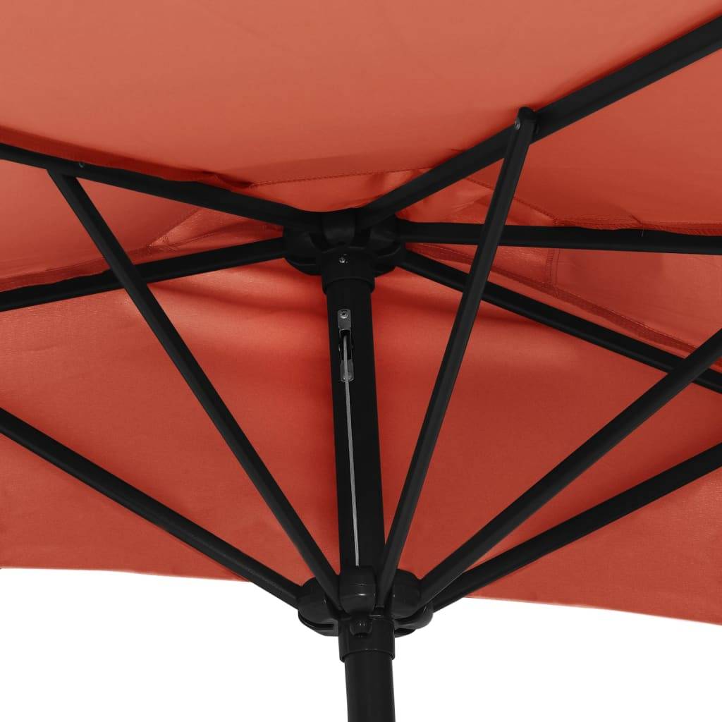 Helloshop26 - Parasol de balcon et mât en aluminium 270 x 135 x 245 cm orange - Imagen 5