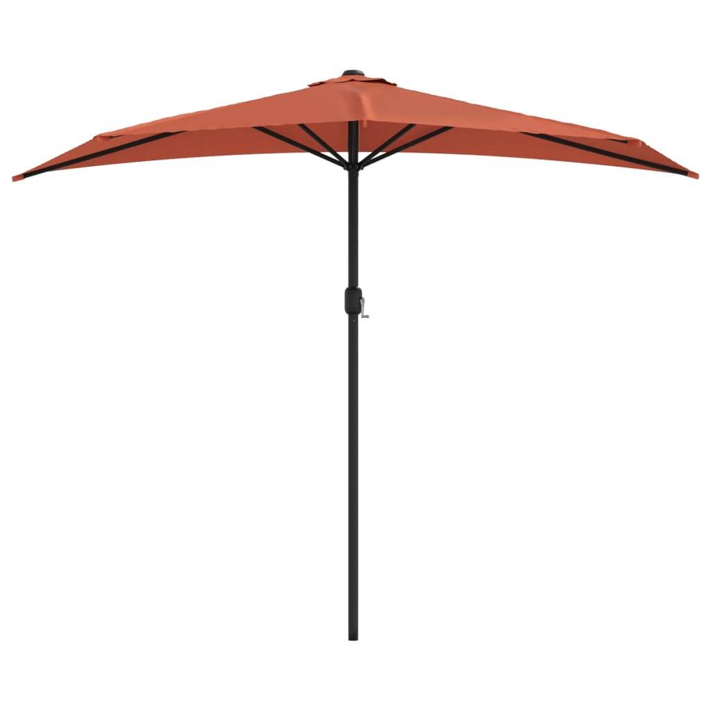Helloshop26 - Parasol de balcon et mât en aluminium 270 x 135 x 245 cm orange - Imagen 3