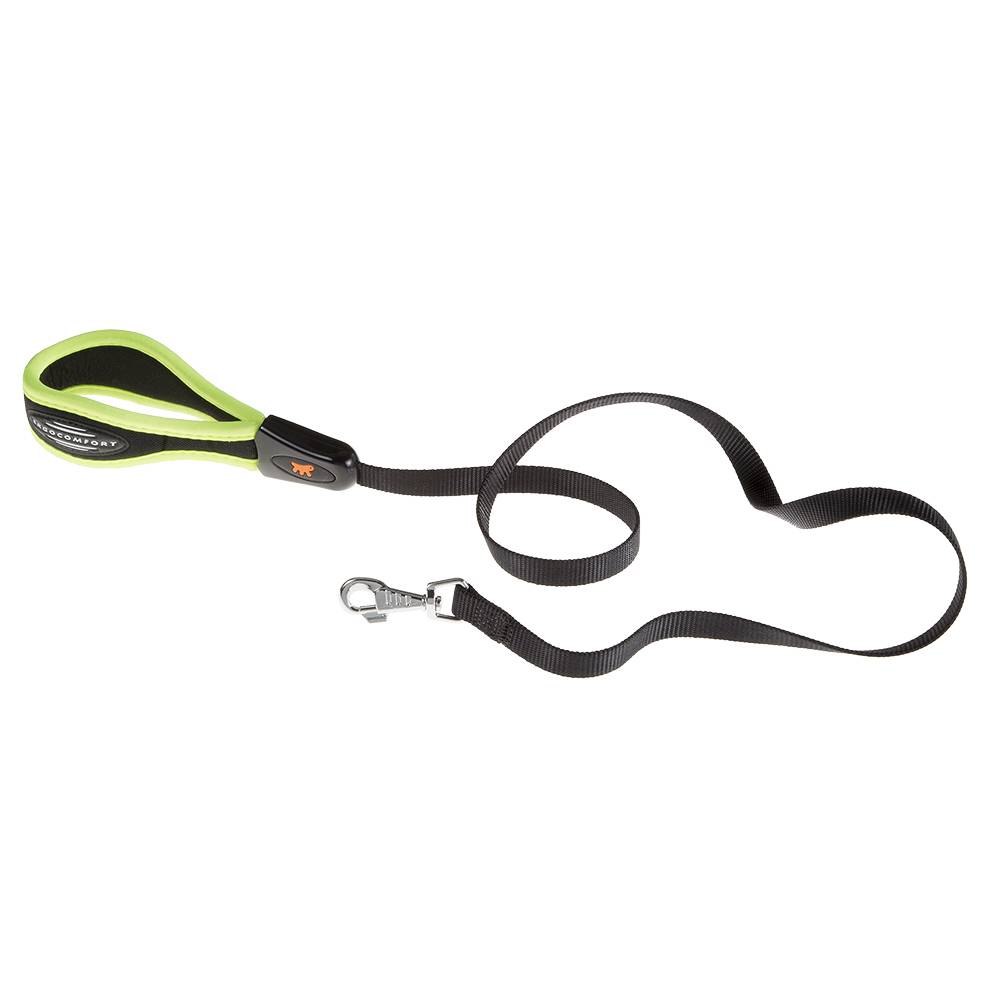 Ferplast - Ferplast laisse pour chien ERGOFLUO, laisse pour chien taille moyenne, poignée ergonomique rembourrée, nylon. Taille 120 cm, Jaune - Imagen 1