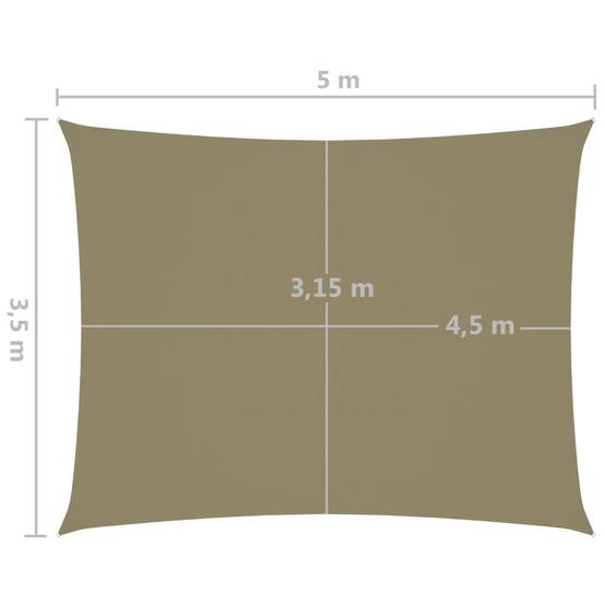 Helloshop26 - Voile toile d'ombrage parasol tissu oxford rectangulaire 3,5 x 5 m beige - Imagen 6