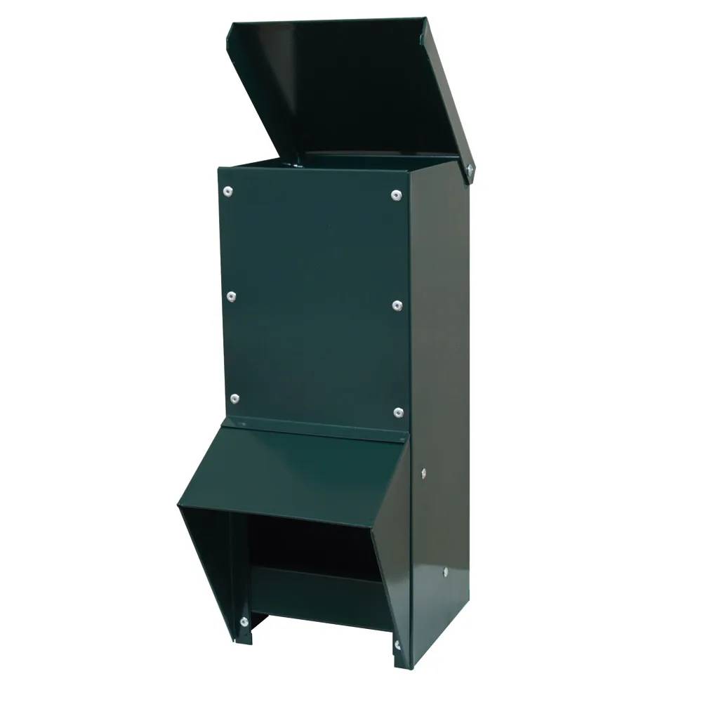 Mangeoire trémie galvanisée verte anti gaspillage 7 kg - Image 3